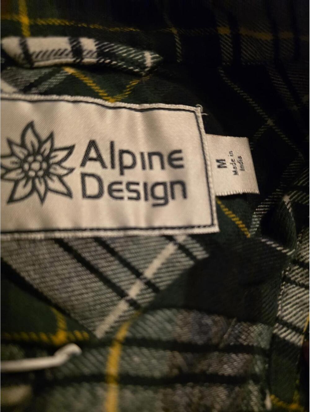 Mens Medium Flannel Alpine Design